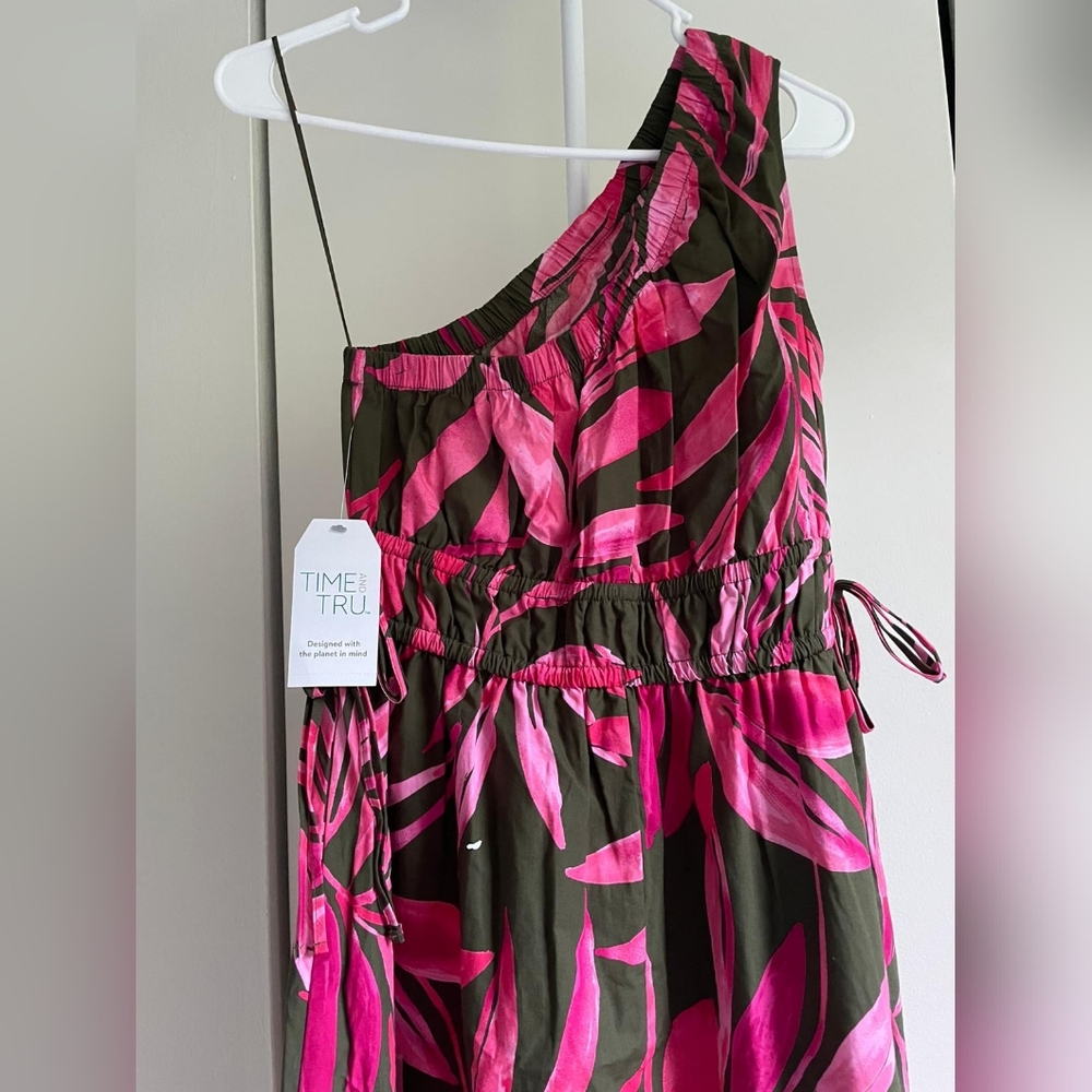Time and Tru Pink and Green Midi Dress - Picture 5 of 7